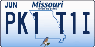 MO license plate PK1T1I