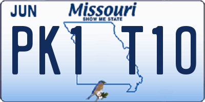 MO license plate PK1T1O