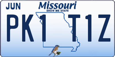 MO license plate PK1T1Z