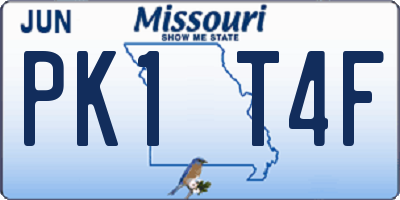 MO license plate PK1T4F