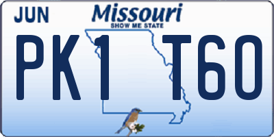 MO license plate PK1T6O