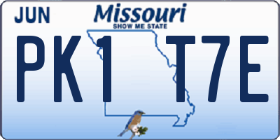 MO license plate PK1T7E