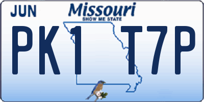MO license plate PK1T7P