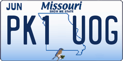 MO license plate PK1U0G