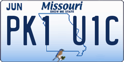 MO license plate PK1U1C