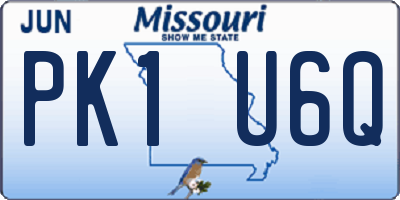 MO license plate PK1U6Q