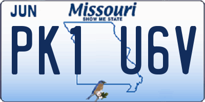 MO license plate PK1U6V
