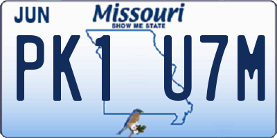 MO license plate PK1U7M