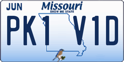 MO license plate PK1V1D