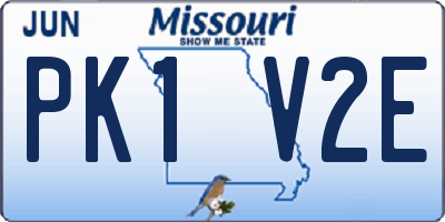 MO license plate PK1V2E