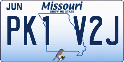 MO license plate PK1V2J
