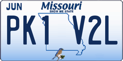 MO license plate PK1V2L