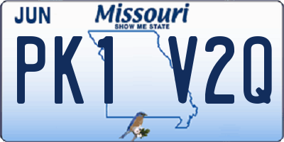 MO license plate PK1V2Q