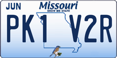 MO license plate PK1V2R