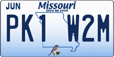 MO license plate PK1W2M