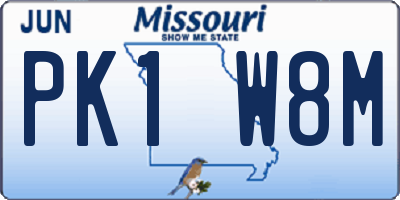 MO license plate PK1W8M