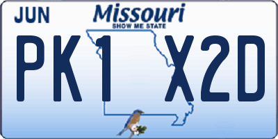 MO license plate PK1X2D