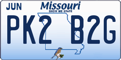 MO license plate PK2B2G