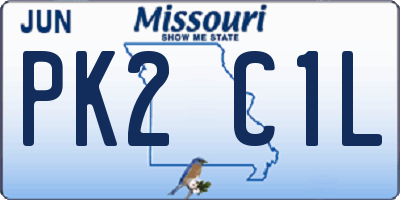 MO license plate PK2C1L