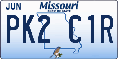 MO license plate PK2C1R