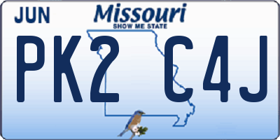 MO license plate PK2C4J