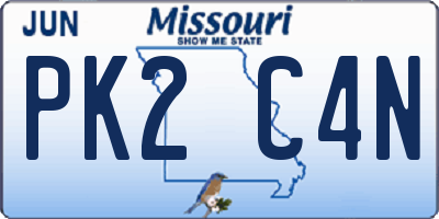 MO license plate PK2C4N
