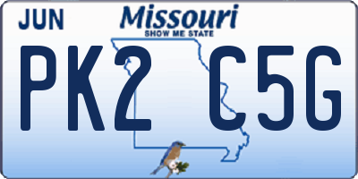 MO license plate PK2C5G