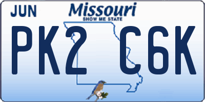 MO license plate PK2C6K