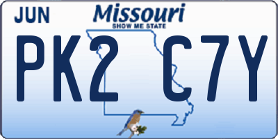 MO license plate PK2C7Y