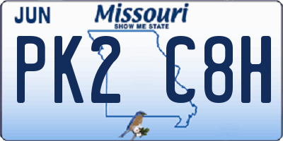 MO license plate PK2C8H