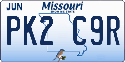 MO license plate PK2C9R