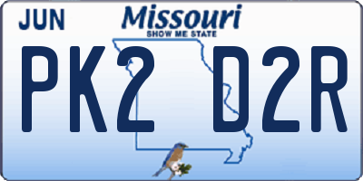 MO license plate PK2D2R