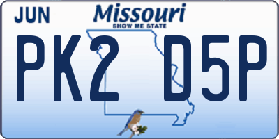 MO license plate PK2D5P