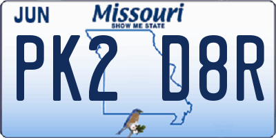 MO license plate PK2D8R