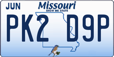 MO license plate PK2D9P