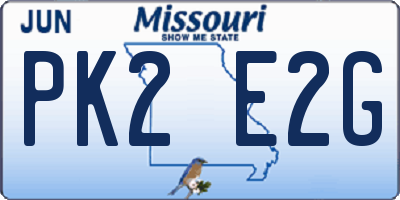 MO license plate PK2E2G