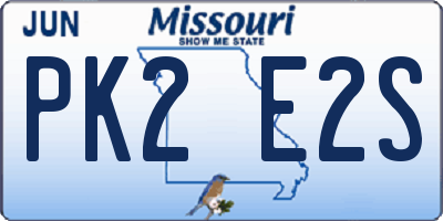 MO license plate PK2E2S