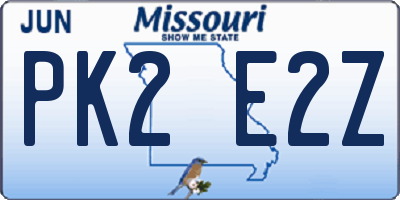 MO license plate PK2E2Z