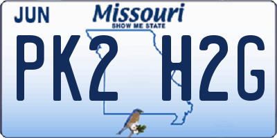 MO license plate PK2H2G