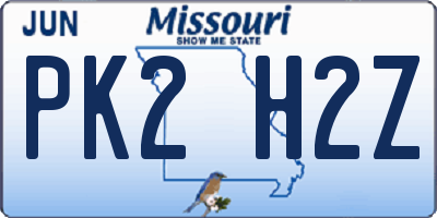 MO license plate PK2H2Z