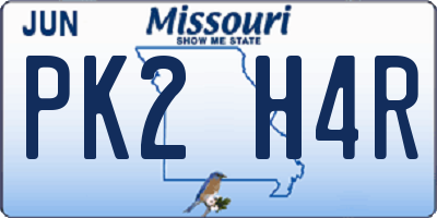 MO license plate PK2H4R