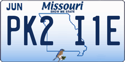MO license plate PK2I1E