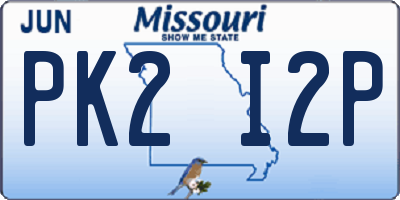 MO license plate PK2I2P