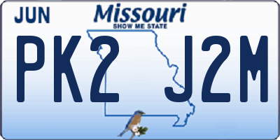 MO license plate PK2J2M