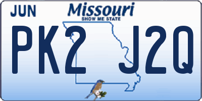 MO license plate PK2J2Q