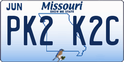 MO license plate PK2K2C