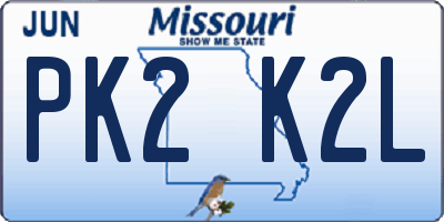 MO license plate PK2K2L