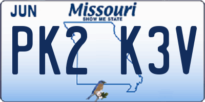 MO license plate PK2K3V