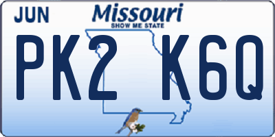 MO license plate PK2K6Q