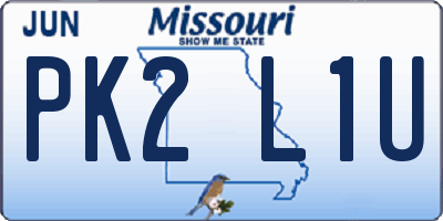 MO license plate PK2L1U